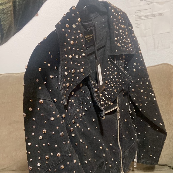 EVE STUDDED DENIM JA WASHED BLACK. UK-/US-10  Allsaints Spitalfields. London - Picture 4 of 5